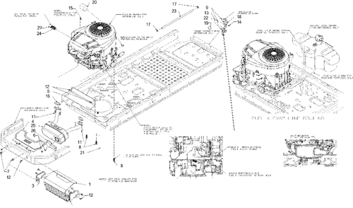 Engine Accessories Diagram and Parts List for M200-46 (RZT-46)(2016) Murray Lawn Tractor