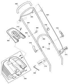 Handle, Controls And Grasscatcher Group (884145) Diagram and Parts List for 500 (884145)(2010) Murray Lawn Mower