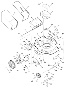 Deck And Engine Group Diagram and Parts List for MPH550 (881024)(2010) Murray Lawn Mower