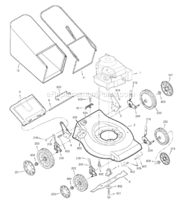 Part Location Diagram of 700100 Murray Bag Assembly