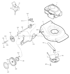Page B Diagram and Parts List for 880805X51N  Murray Lawn Mower