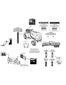 Label Map Murray Diagram and Parts List for M195-46 2012 Murray Lawn Tractor