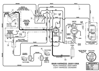 Electrical System - Main Harness 250x113ma (7501359) Diagram and Parts List for MT135380 (7800560)(2009) Murray Lawn Tractor Accessories