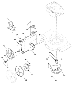 Drive Group Diagram and Parts List for MXMH625 (881029)(2010) Murray Lawn Mower