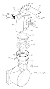 Discharge Chute Diagram and Parts List for 900-26 (1695459)(2007) Murray Snow Blower