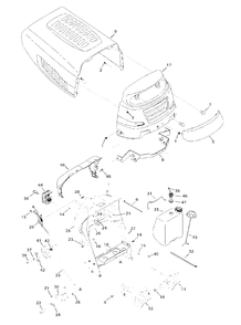 Hood Diagram and Parts List for 13AO785S058 2013 Murray Lawn Tractor