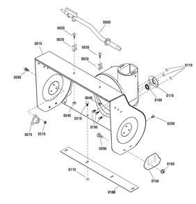 Auger Housing Group Diagram and Parts List for MH61900 (1696060)(2011) Murray Snow Blower