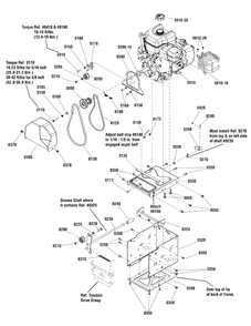 Engine Group Diagram and Parts List for MM691150E (1696200-00)(2012) Murray Snow Blower