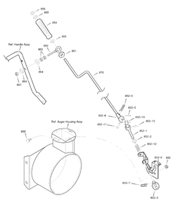 Chute Rod Diagram and Parts List for 6240900X196A (1695425)(2007) Murray Snow Blower