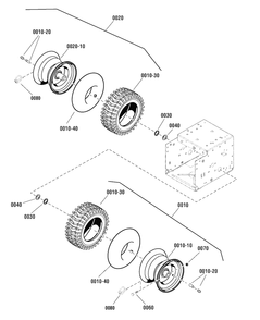 Wheels And Tires Group Diagram and Parts List for 14529ES (1696030)(2011) Murray Snow Blower