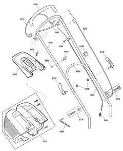 Handle, Controls And Grasscatcher Group (884146) Diagram and Parts List for 550 (884146)(2010) Murray Lawn Mower
