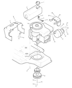 Engine Mount Diagram and Parts List for MT432T (38717x53A)(1999) Murray Lawn Tractor