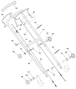 Handle Assembly Diagram and Parts List for MX450 (881021)(2010) Murray Lawn Mower