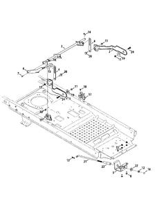 Deck Lift Diagram and Parts List for M200-46 (RZT-46)(2014) Murray Lawn Tractor