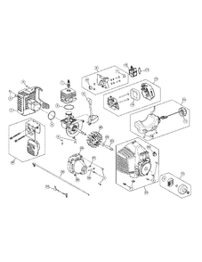 Engine Assembly Diagram and Parts List for M2500 41BDZ01C758 Murray Trimmer