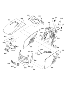 Hood, Grille And Dash Group Diagram and Parts List for MT175420H (2690928)(2011) Murray Lawn Tractor
