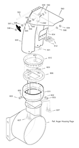 Discharge Chute Diagram and Parts List for 6291500X61 (1695366)(2007) Murray Snow Blower