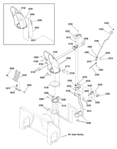 Discharge Chute Diagram and Parts List for MM691150E (1696200-00)(2012) Murray Snow Blower
