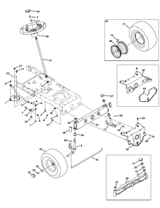 Front End Steering Diagram and Parts List for M195-46 2012 Murray Lawn Tractor