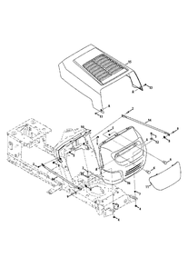 Hood And Grille Diagram and Parts List for 13AM772S058 2013 Murray Lawn Tractor