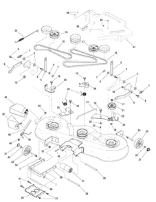 46-Inch Mower Deck - Clutch And Support, With Guard Diagram and Parts List for EYK175460F (7800487)(2009) Murray Lawn Tractor