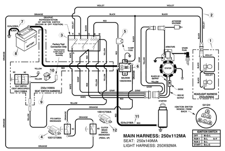 Electrical System Diagram and Parts List for 425307X51A (7800282)(2008) Murray Lawn Tractor