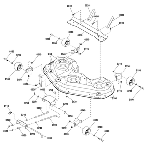 46-Inch Mower Deck - Support Group Diagram and Parts List for 1695809 2010 Murray Lawn Tractor Accessories