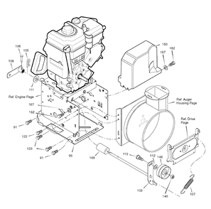 Frame Diagram and Parts List for 6291500X61 (1695366)(2007) Murray Snow Blower