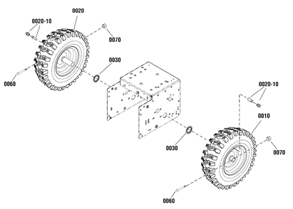 Wheels And Tires Group Diagram and Parts List for ML61750R (1696212-01)(2013) Murray Snow Blower