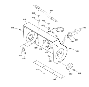Auger Housing Assembly Diagram and Parts List for 927ES (1696028)(2011) Murray Snow Blower