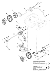 Drive Group B Diagram and Parts List for EXI675 (2691475-00)(2019) Murray Lawn Mower