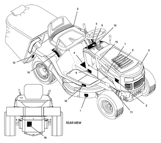Decals Diagram and Parts List for 312006X51A (7800274)(2008) Murray Lawn Tractor