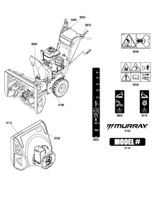 Decals Group Diagram and Parts List for ML61750R (1696212-00)(2012) Murray Snow Blower