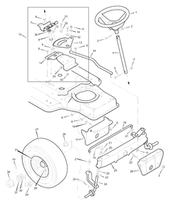 Steering Diagram and Parts List for MT432T (38717x53A)(1999) Murray Lawn Tractor