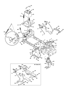 Frame And Pto Lift Diagram and Parts List for 13AO785S058 2013 Murray Lawn Tractor