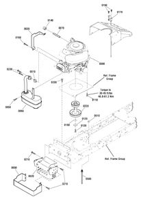 Engine Group Diagram and Parts List for MT155420H (2691227)(2014) Murray Lawn Tractor