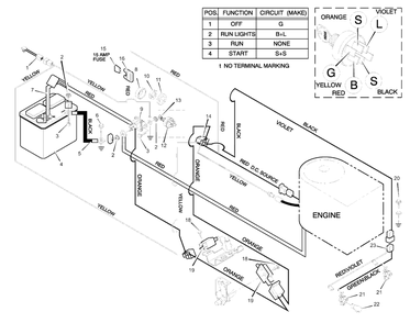 Electrical System Diagram and Parts List for MT432T (38717x53A)(1999) Murray Lawn Tractor