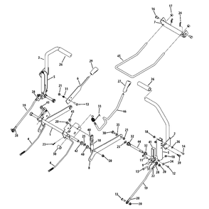 Deck Lift And Controls Diagram and Parts List for MZ210-42 (RZT-42)(2013) Murray Lawn Tractor
