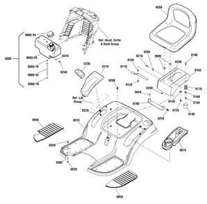 Seat Deck And Fuel Tank Group (885776) Diagram and Parts List for EMT17538RDF (1696109-00)(2012) Murray Lawn Tractor