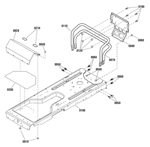 Frame Group Diagram and Parts List for EZT2042 (2691041-00)(2012) Murray Lawn Tractor
