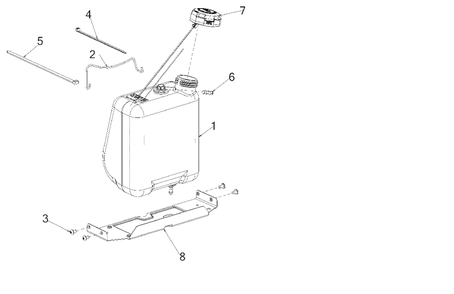 Fuel Tank Diagram and Parts List for M175-42 (13BN77SS058)(2020) Murray Lawn Tractor