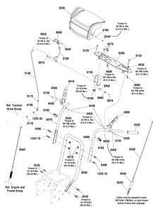 Handles And Controls Group Diagram and Parts List for 824EX (1696123)(2011) Murray Snow Blower