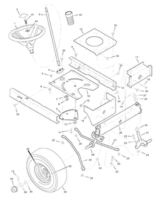 Steering Diagram and Parts List for 405021X151 (7800320)(2008) Murray Lawn Tractor