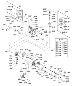 Transmission Service Parts - Hydro-Gear T2-Cche-4x3b-1lx1 (1736637) Diagram and Parts List for MT175420H (2690928)(2011) Murray Lawn Tractor