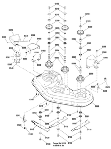 46-Inch Mower Deck - Housing, Arbors And Blade Diagram and Parts List for 1695809 2010 Murray Lawn Tractor Accessories