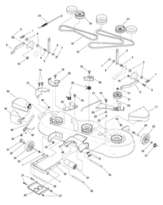 46-Inch Mower Deck - Clutch And Support Diagram and Parts List for EYK22460H (7800416)(2009) Murray Lawn Tractor