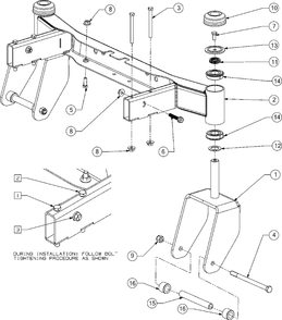Front Axle Diagram and Parts List for M200-46 (RZT-46)(2016) Murray Lawn Tractor
