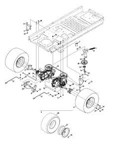 Drive System Diagram and Parts List for M200-46 (RZT-46)(2015) Murray Lawn Tractor