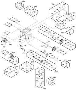 Transaxle Drive Group Diagram and Parts List for S1024ES 1696937-02 Murray Snow Blower
