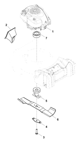Engine And Blade Group Diagram and Parts List for EQ700X (2691476-01)(2018) Murray Lawn Mower